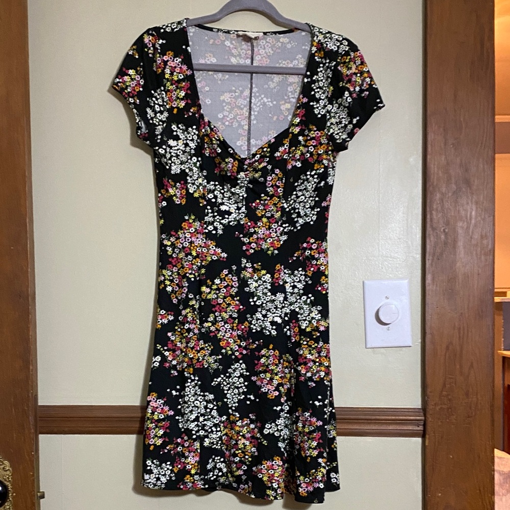 BeBop Black Dress with Floral Patterns